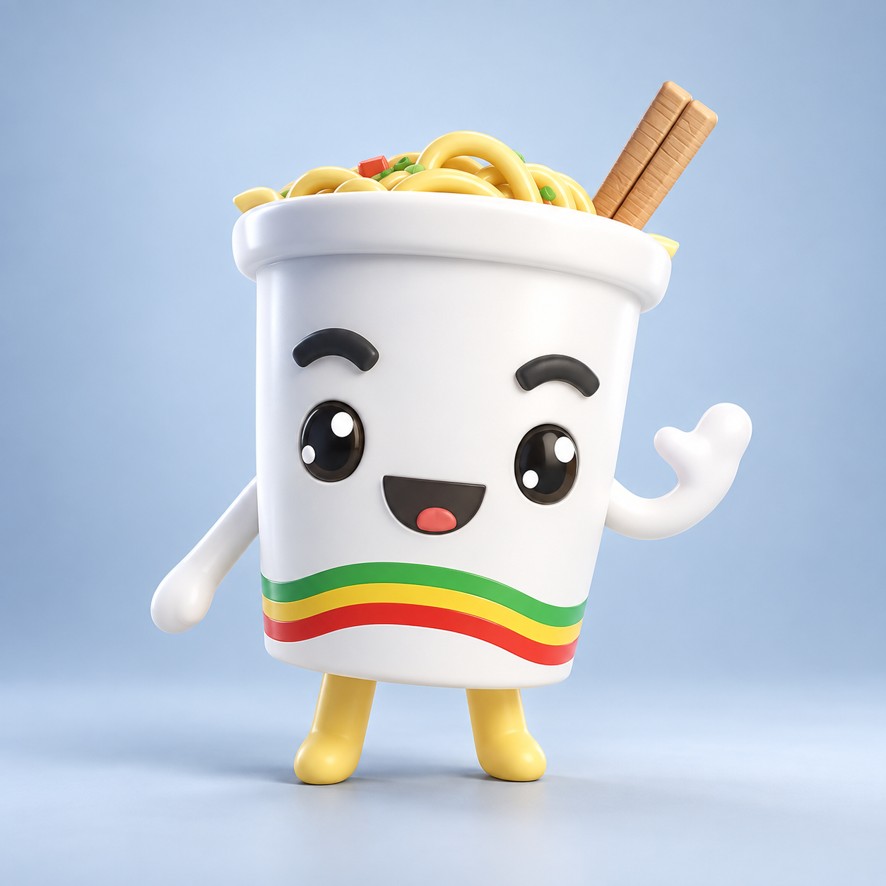 Marushop: Vaso de fideos con brazos y piernas
