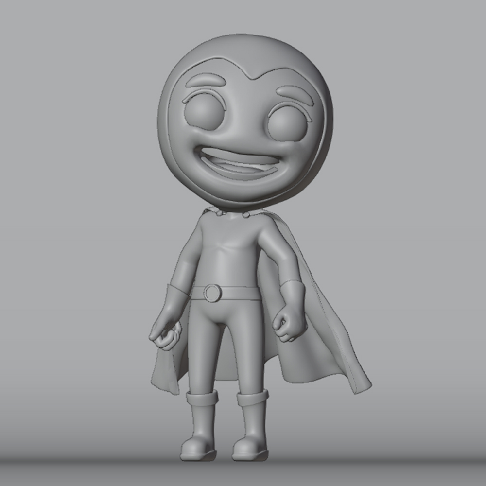 Modelado 3D de Gessi en gris, antes de aplicar materiales